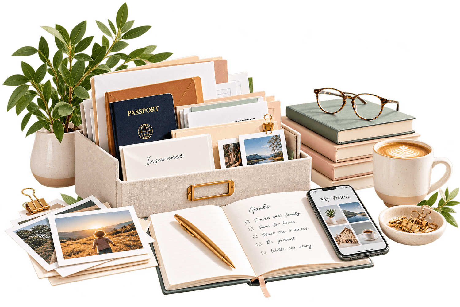 Scattered pieces of everyday life coming together in one place