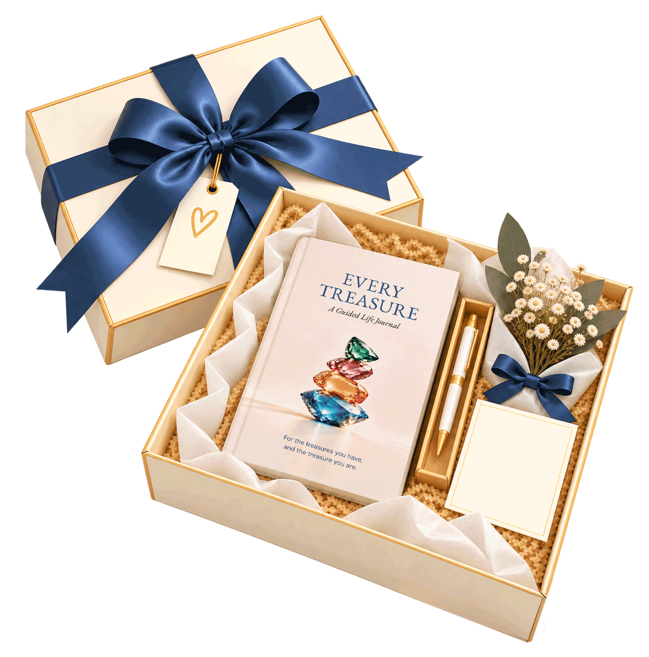 Every Treasure journal presented in a gift box