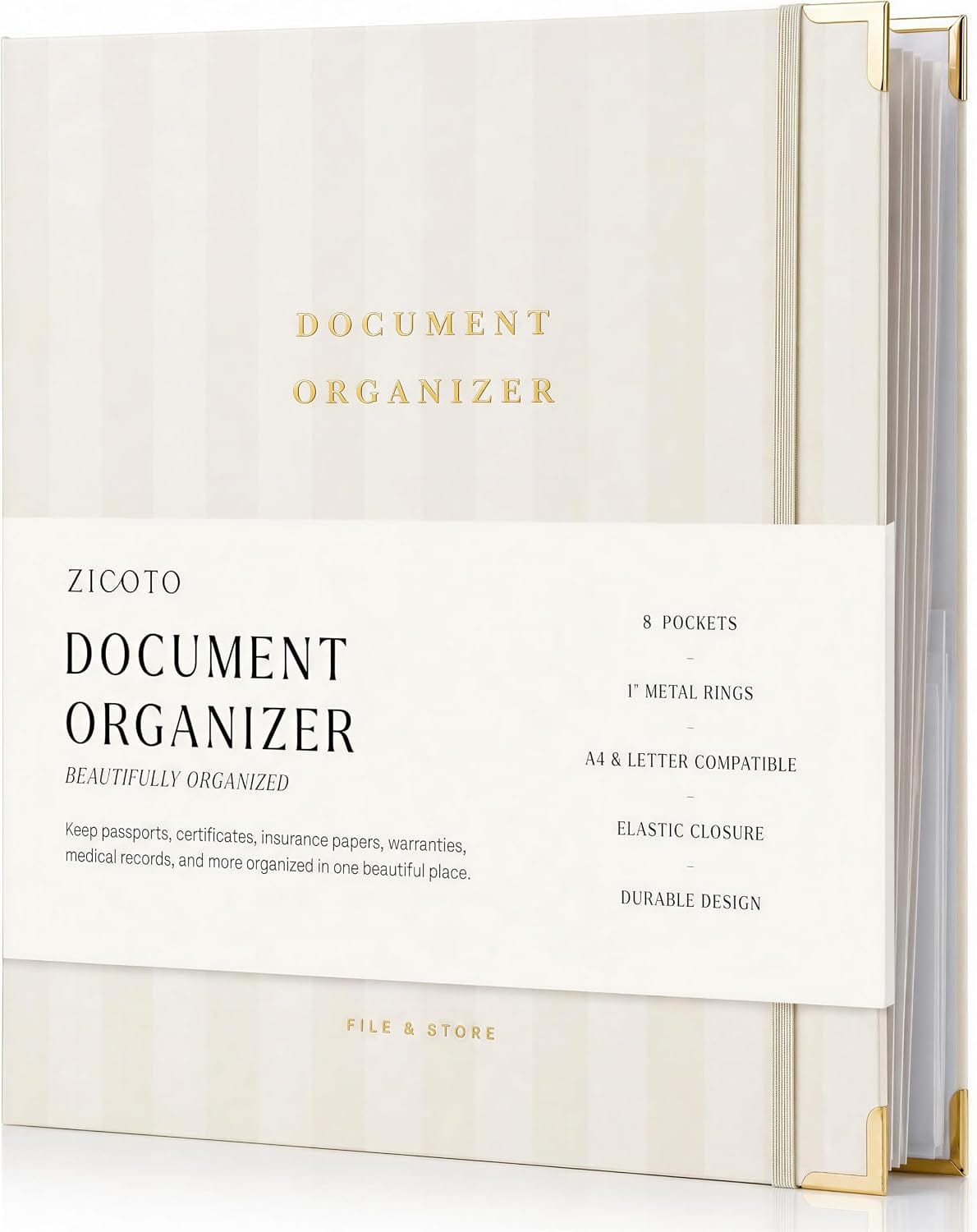 Aesthetic 3-ring document organizer