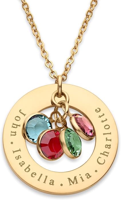 Personalized birthstone necklace