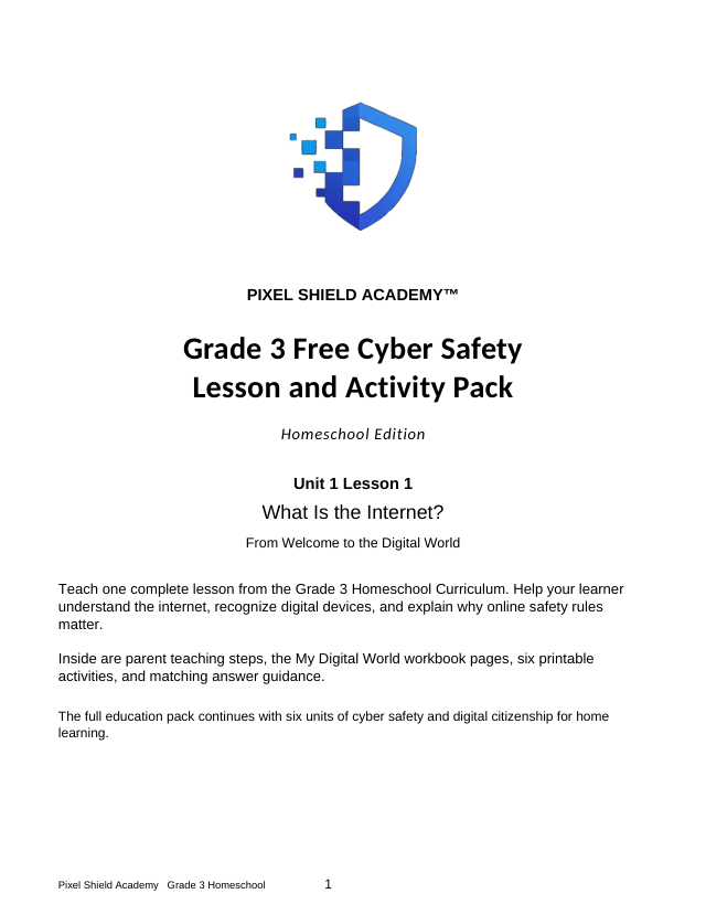 Actual 3rd Grade free lesson cover