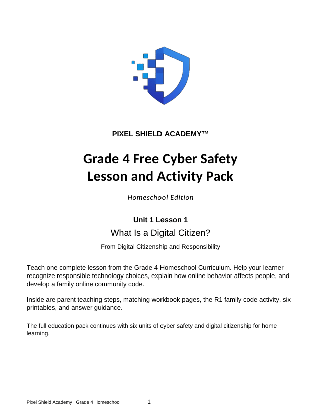 Actual 4th Grade free lesson cover