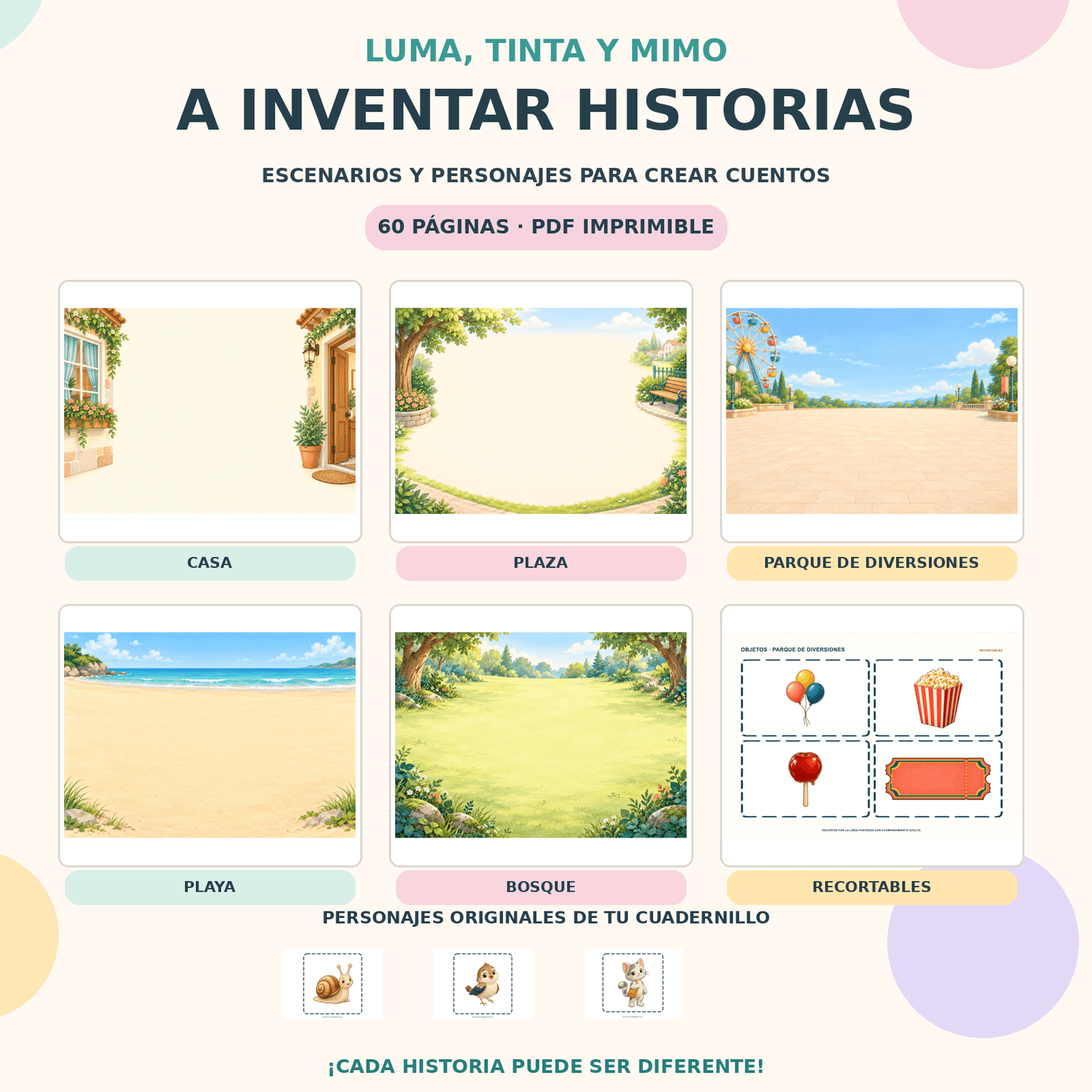 Portada original de A Inventar Historias