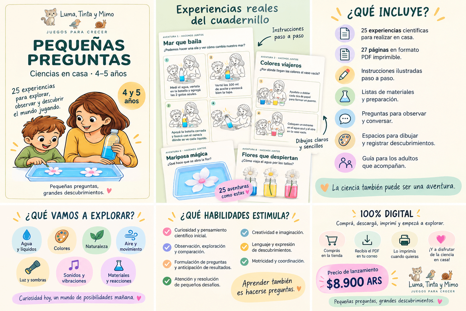 Portada original de Pequeñas Preguntas · Ciencias