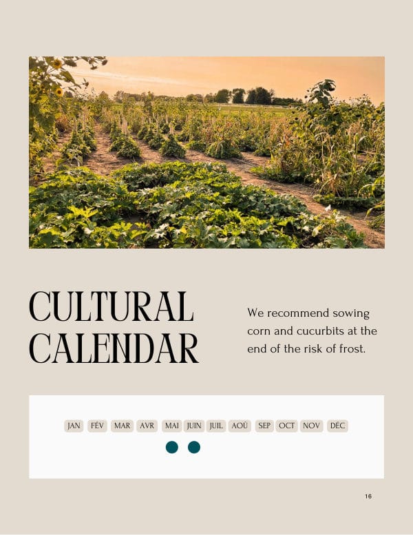 Guide page: the growing calendar