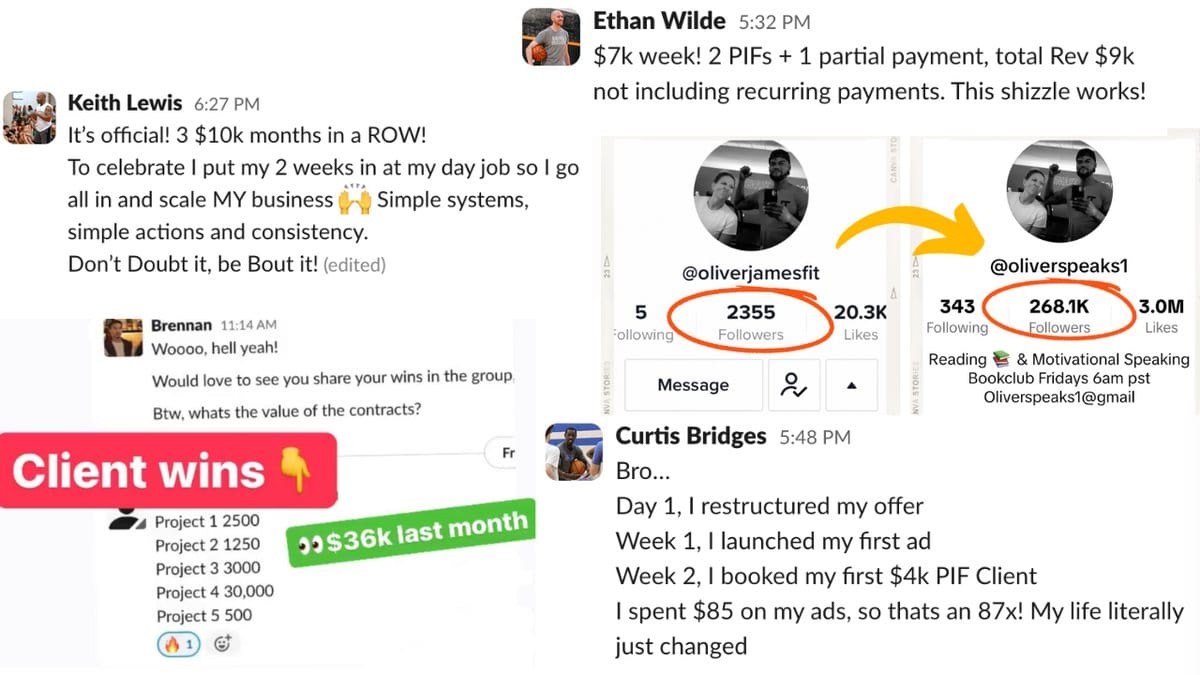Client wins from Slack