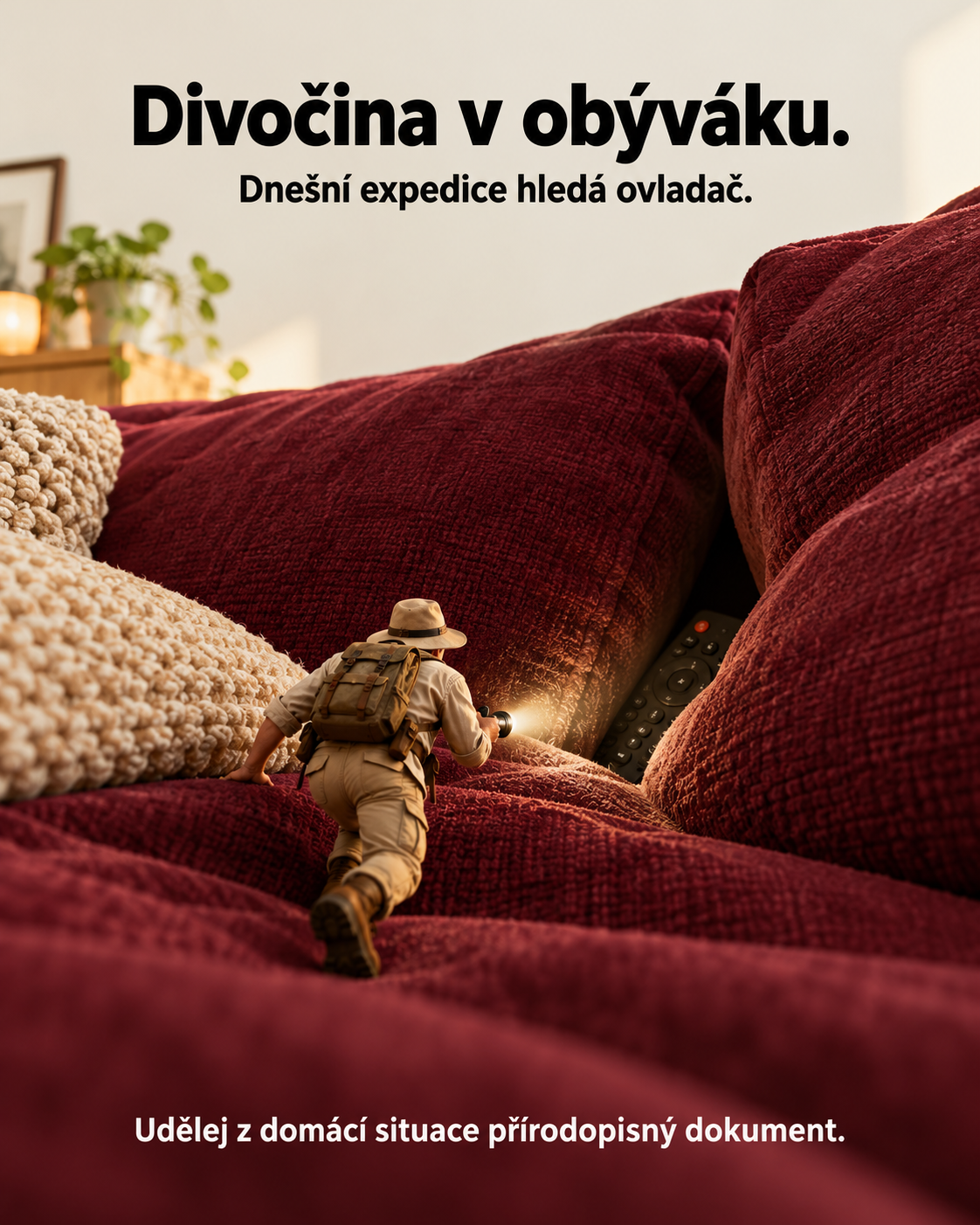 Vizuál k humornému prírodopisnému komentáru domácej situácie.