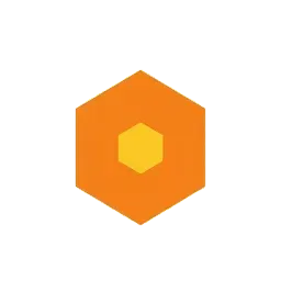 a hexagon with a smaller hexagon nested inside, offset slightly upward