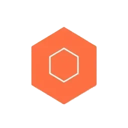 a hexagon with a smaller hexagon nested inside, offset slightly upward