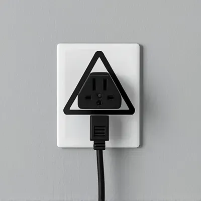 warning, plug