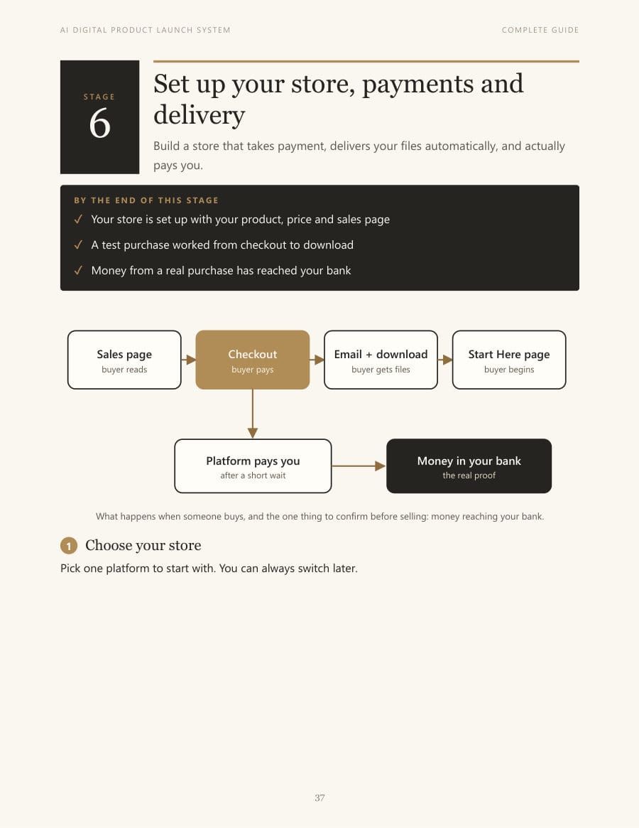 Page 37: Stage 6, Set up your store, payments and delivery