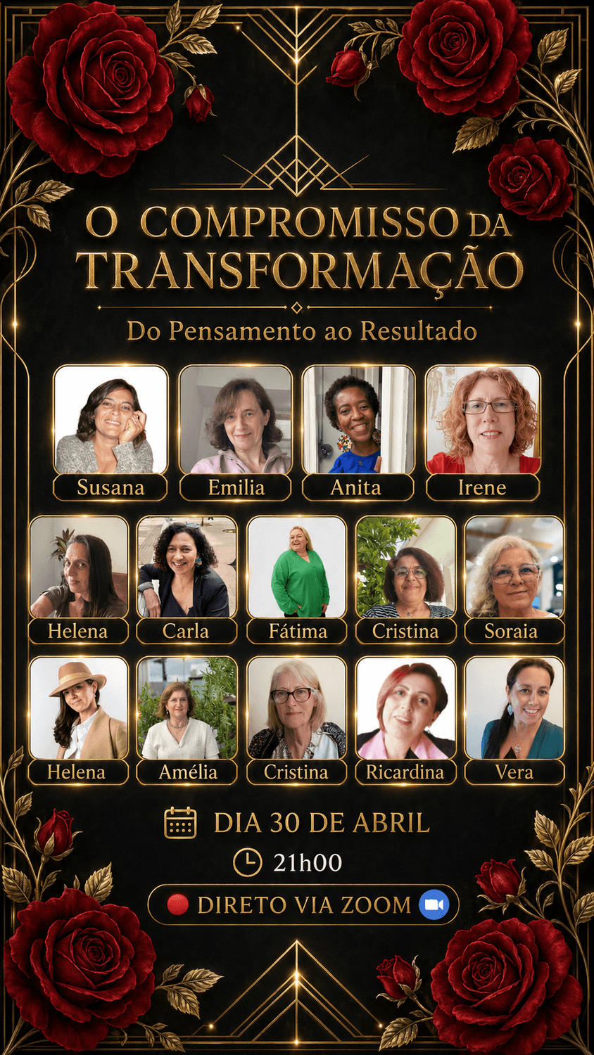 Cartaz da masterclass O Compromisso da Transformação