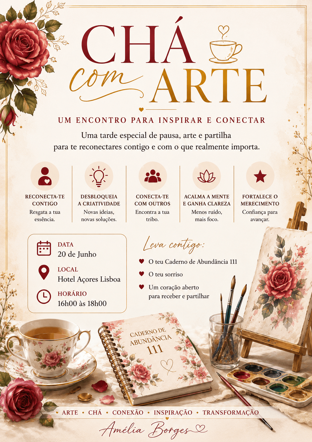 Cartaz Chá com Arte