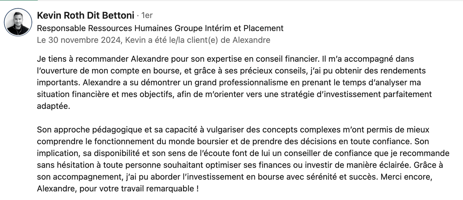 Témoignages, Linkedin