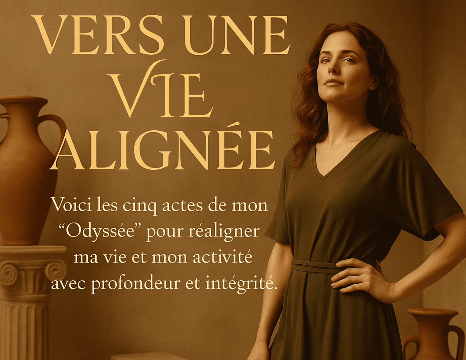 Femme vêtue d'une tunique qui se tient droite, incarnant la force spirituelle de ceux qui marchent sur le chemin de l'éveil et de la vérité spirituelle