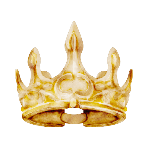 Illustration aquarelle d’une couronne dorée, symbole de confiance en soi, d’authenticité et de sérénité retrouvées.
