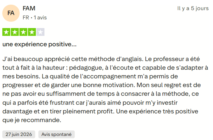 Avis client Labarile English 3