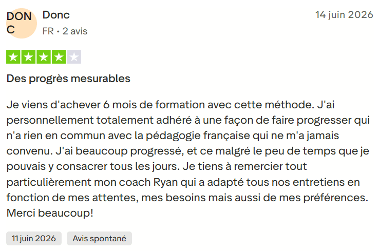 Avis client Labarile English 8