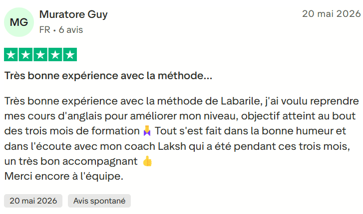 Avis client Labarile English