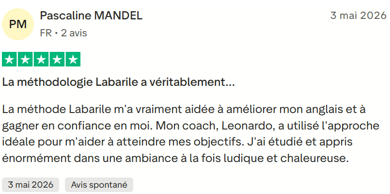 Avis client Labarile English 14