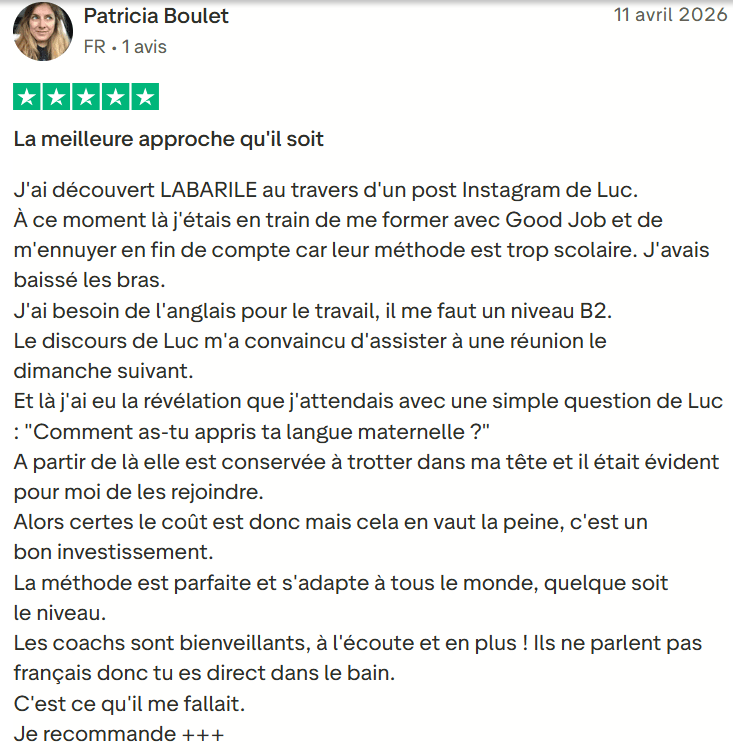 Avis client Labarile English