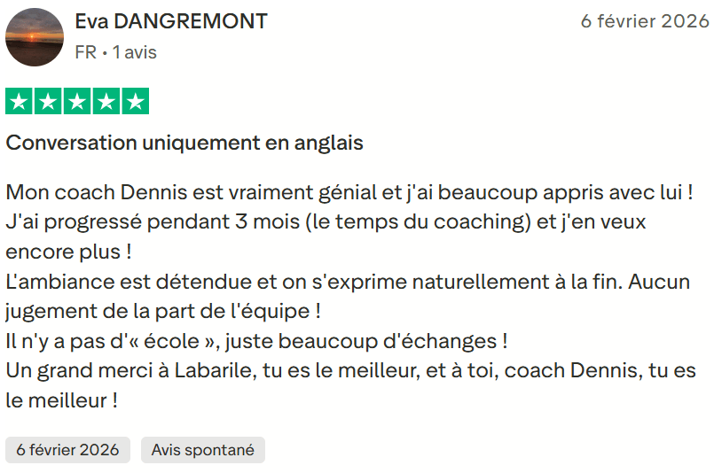 Avis client Labarile English