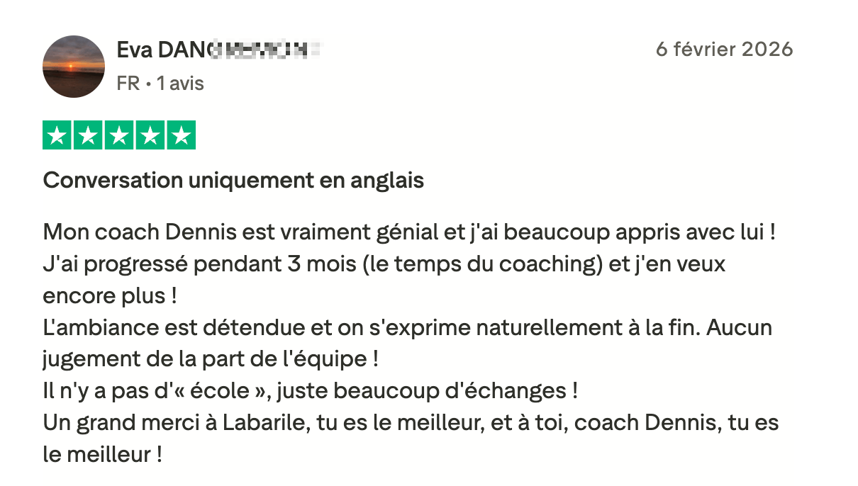 Avis client Labarile English