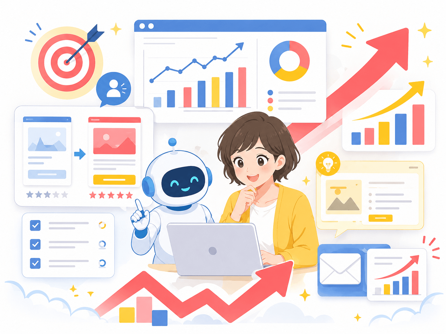AIで導線を改善して育てるイメージ