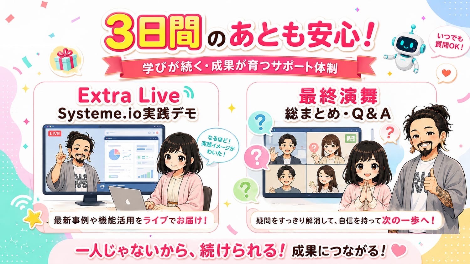 3日間のあとも安心。Extra Liveと最終演舞でサポート。
