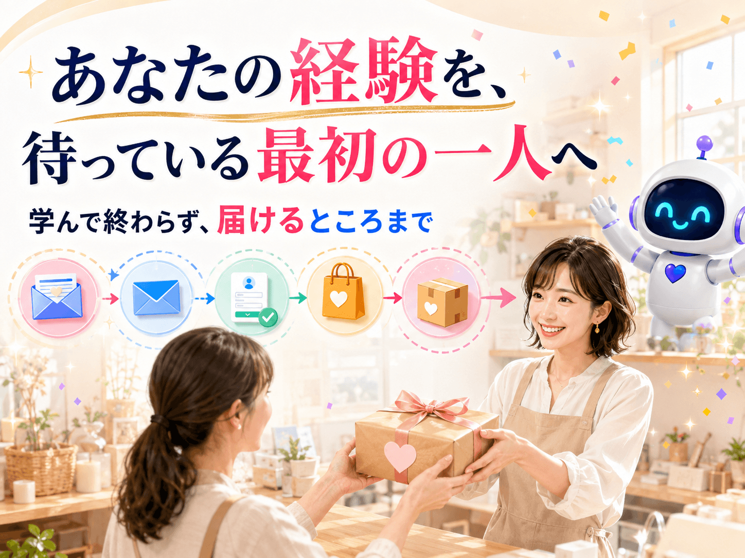 あなたの経験を待っている最初の一人へ、学んで終わらず届けるところまで進む未来像
