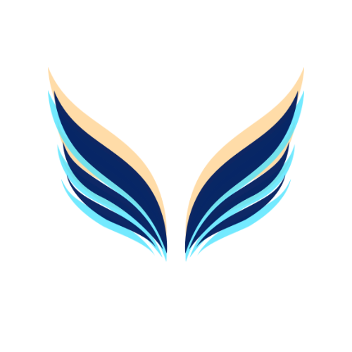 flight wings in blue and gold