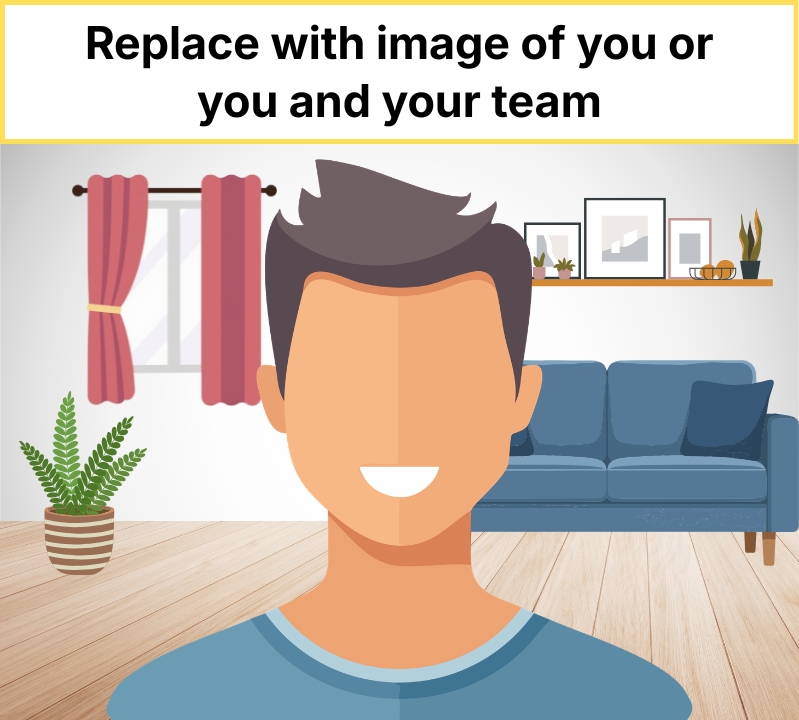 illustration of man in home office