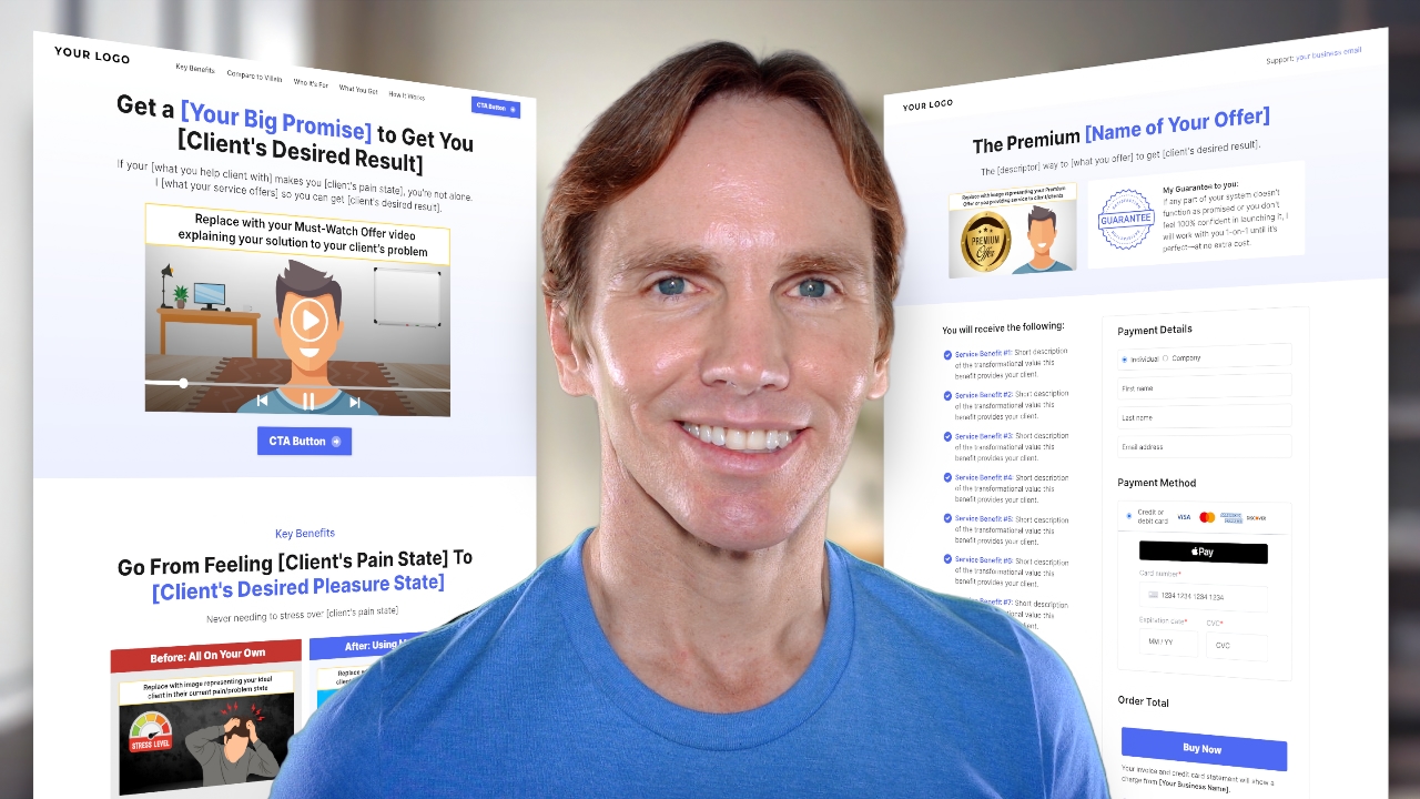 a man smiling with video meeting attendees behind him 