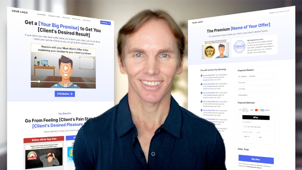 a man smiling with video meeting attendees behind him