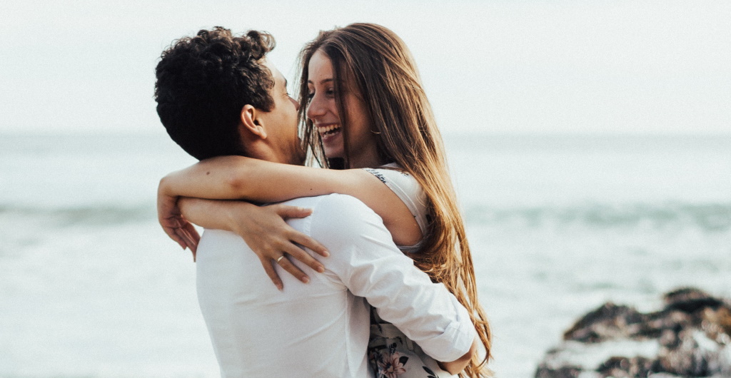 Hugging Couple at Beach