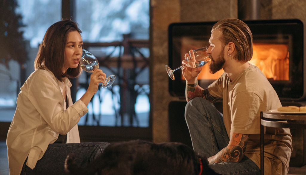 Couple Drinking Wine