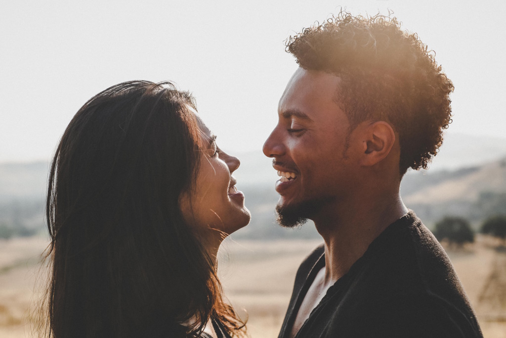 Woman and Man Looking at Each other