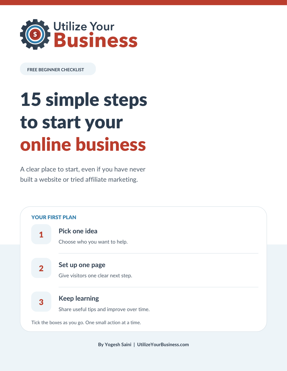 15 simple steps to start your online business checklist