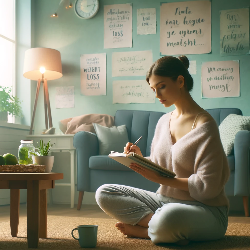 Maman multitâche s'étirant en cuisine pendant la préparation du dîner, ambiance domestique sereine en beige et kaki
