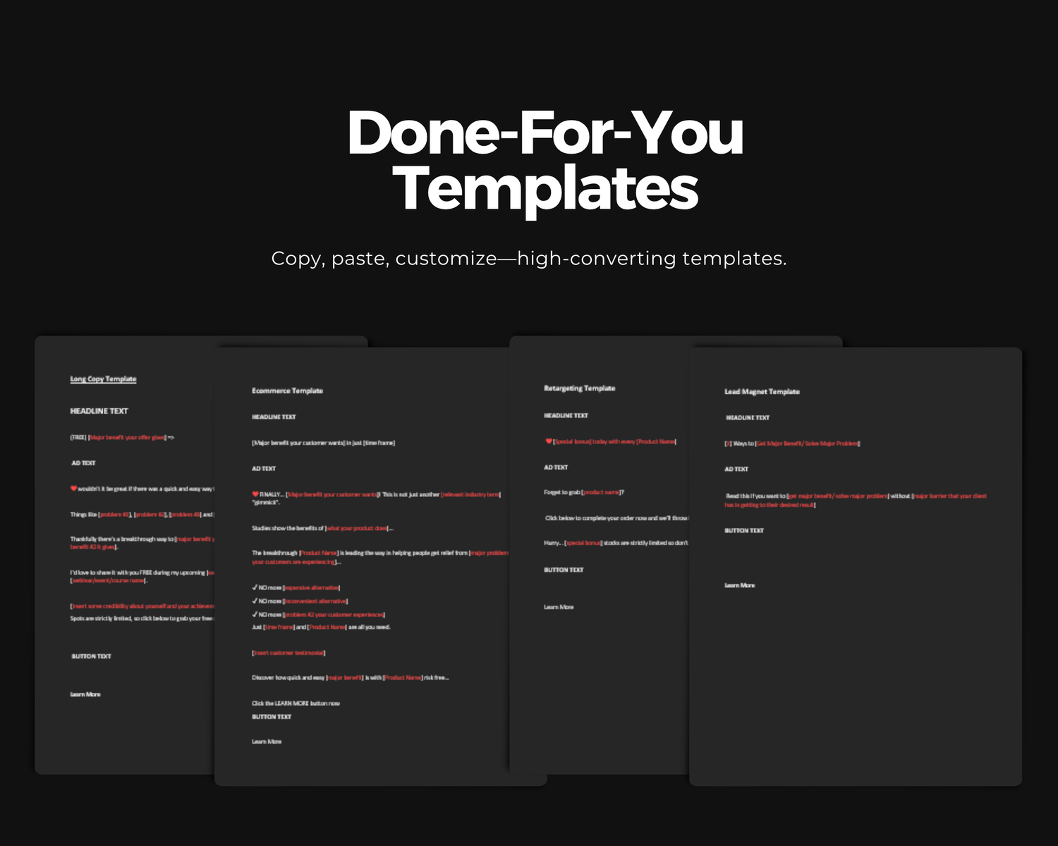 Done For You Templates Bonus
