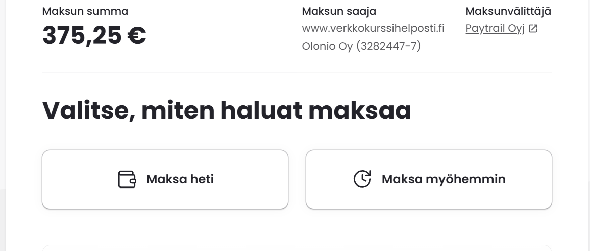 Heti tai myöhemmin