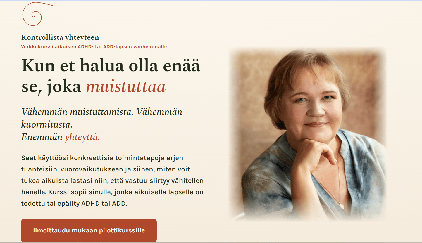 Voimaolo — Kontrollista yhteyteen -sivu