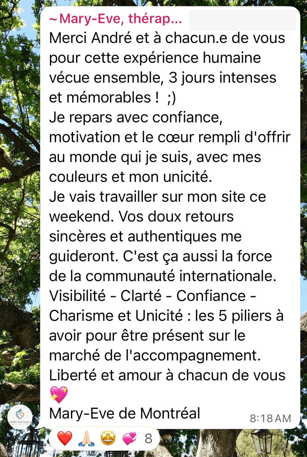 Témoignage Mary-Eve