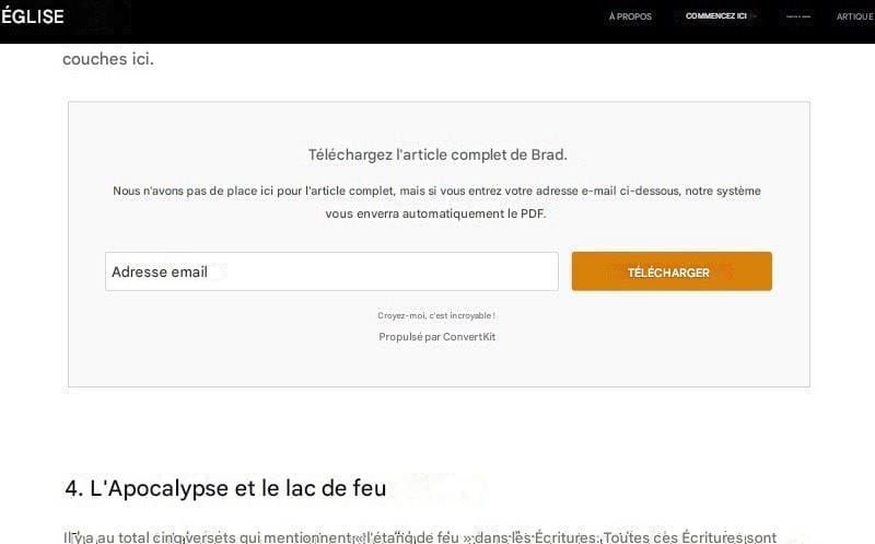 popup liste e-mail