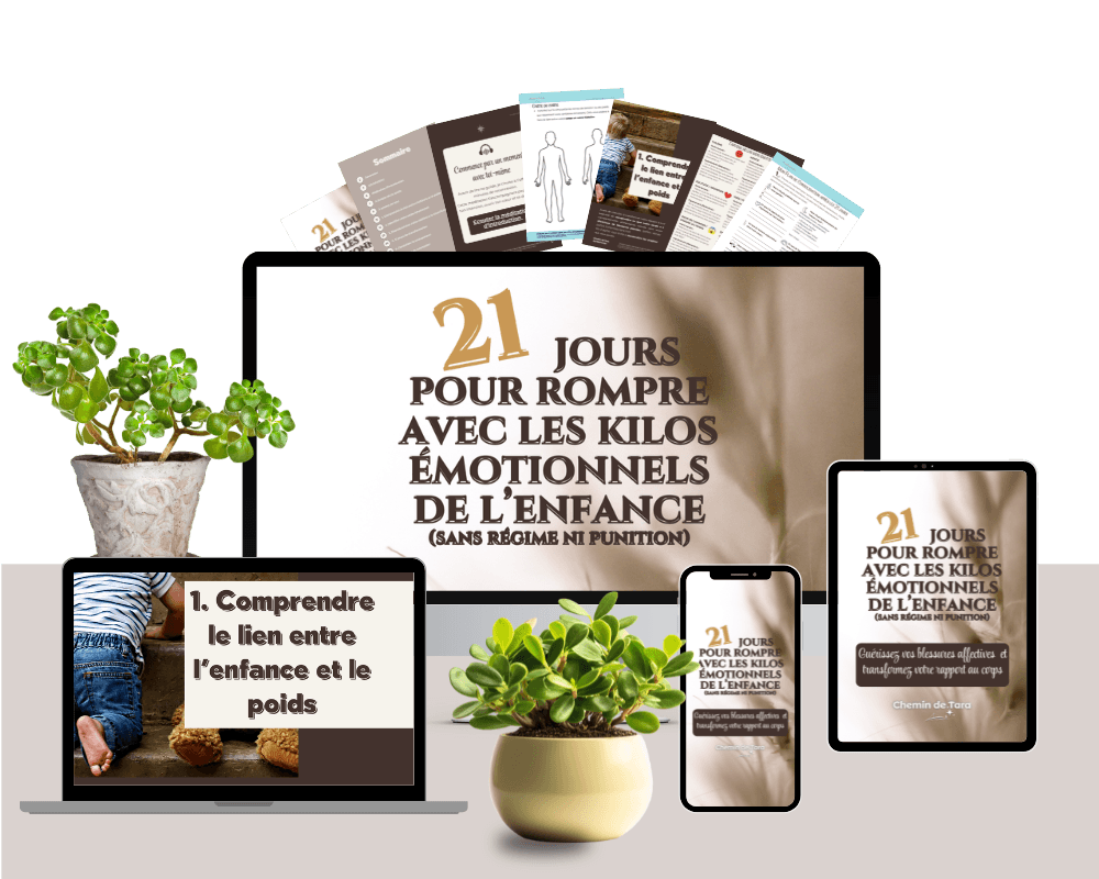 Visuel du guide PDF 21 jours pour rompre avec les kilos émotionnels