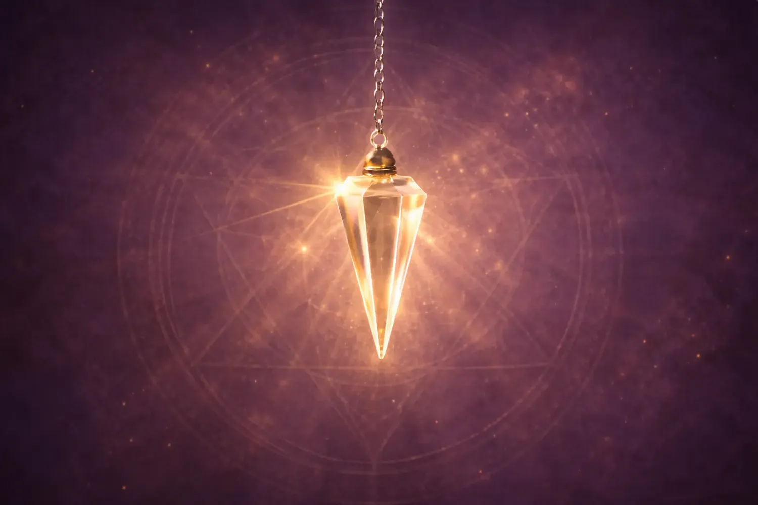 Pendule en cristal lumineux — formation initiation au pendule en ligne et en présentiel par Aurélie Ferrari, Chemin de Tara