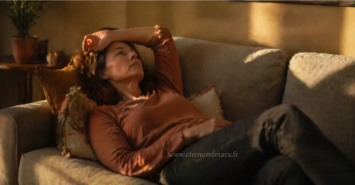 Femme épuisée par des relations épuisantes, fatigue émotionnelle et énergétique