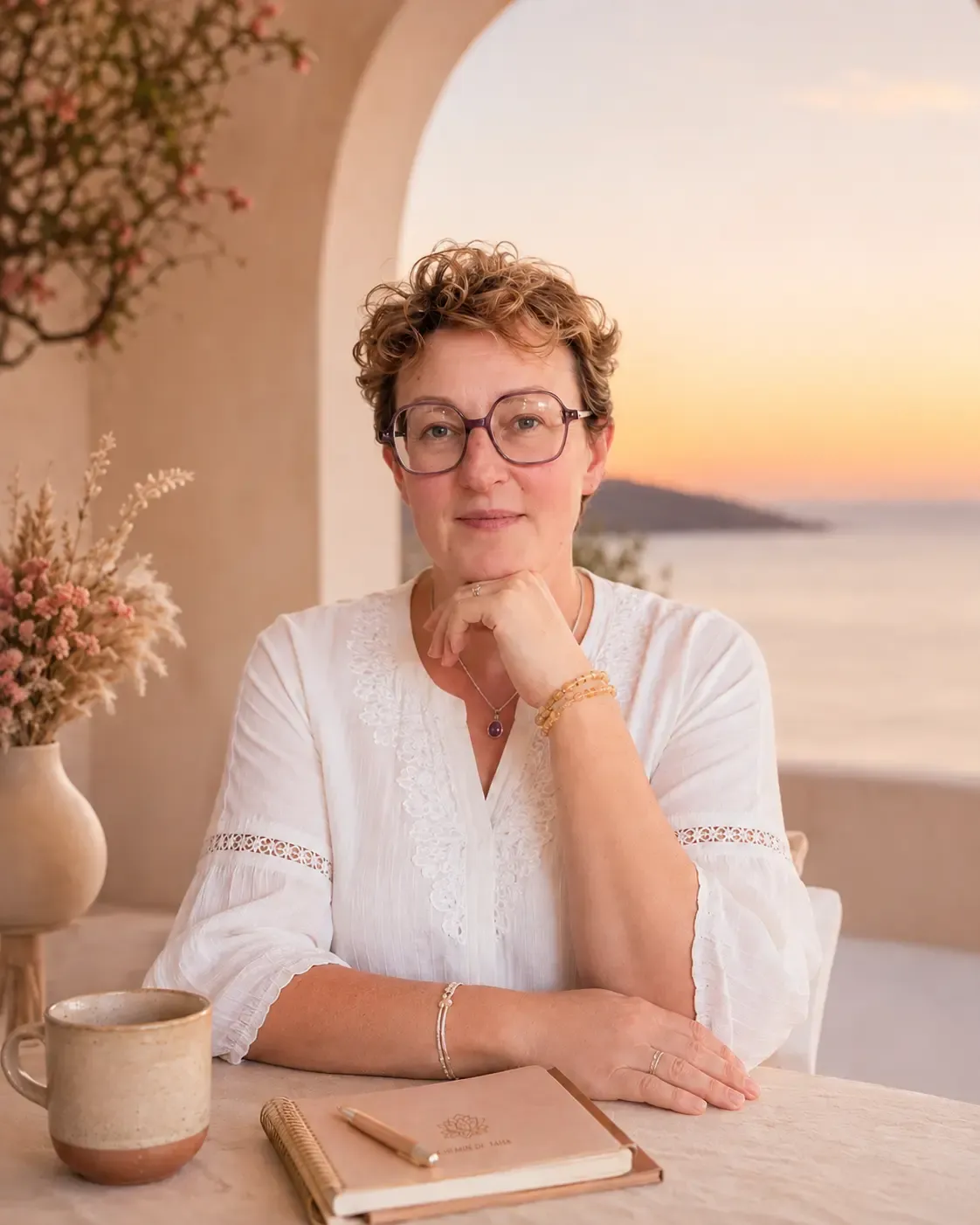 Portrait professionnel d'Aurélie Ferrari, psychopraticienne et thérapeute spécialisée en EFT Clinique (Emotional Freedom Technique), EMDR-DSA (Eye Movement Desensitization and Reprocessing) et hypnose ericksonienne. Praticienne en psychologie énergétique et libération émotionnelle basée à Hérouville Saint-Clair, Caen, Normandie, France. Spécialisée dans l'accompagnement thérapeutique des femmes vivant avec l'endométriose, les douleurs chroniques, l'autocritique, le critique intérieur, les blessures émotionnelles et les traumatismes. Fondatrice de Chemin de Tara, cabinet de thérapie émotionnelle proposant des consultations en présentiel à Caen et en ligne. Photo professionnelle chaleureuse et bienveillante sur fond artistique turquoise (#168a99) avec touches dorées, reflétant l'approche douce et professionnelle de la praticienne.