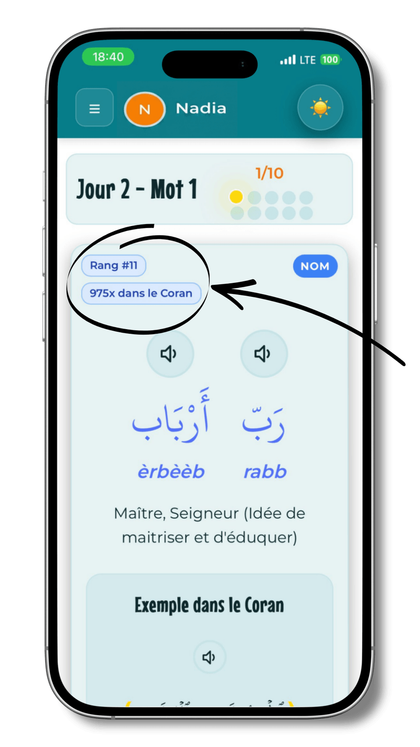 Fiche mot — Rang et fréquence