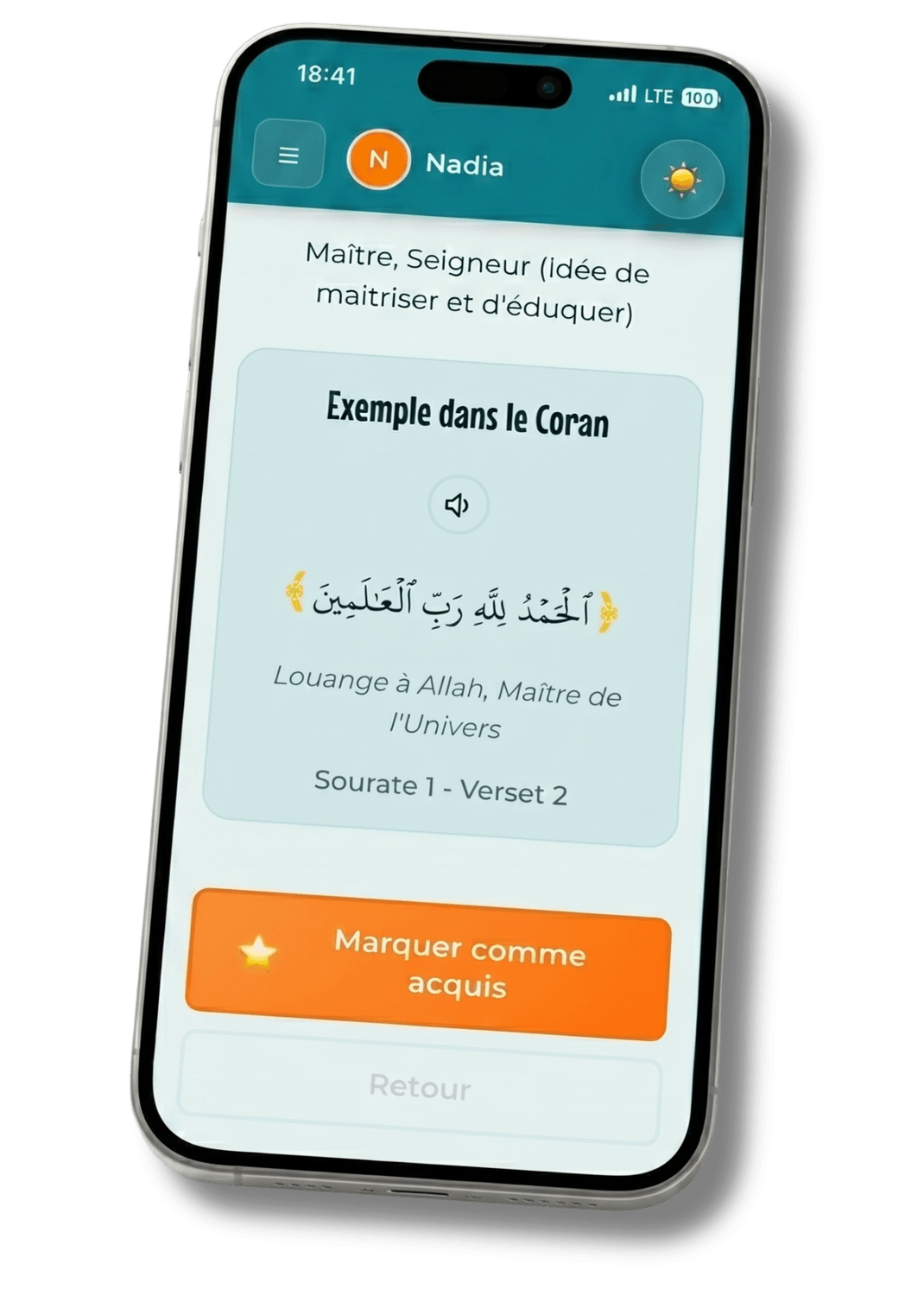 Mot dans un verset du Coran